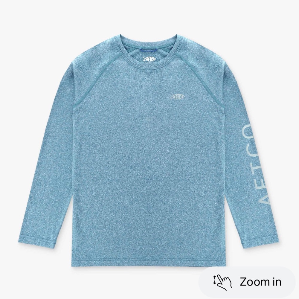 AFTCO Youth Samurai Performance LS Shirt in Corsair Heather